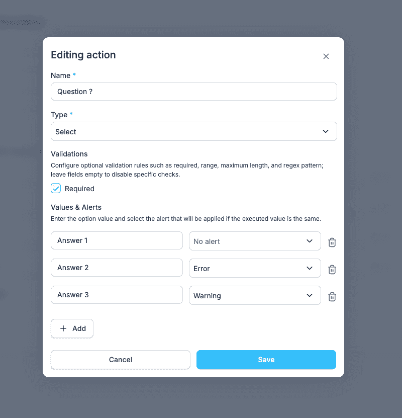 Select type