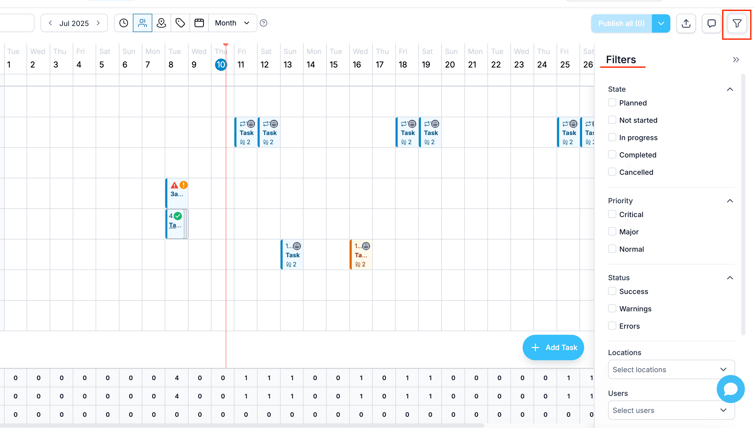 Filtering Tasks