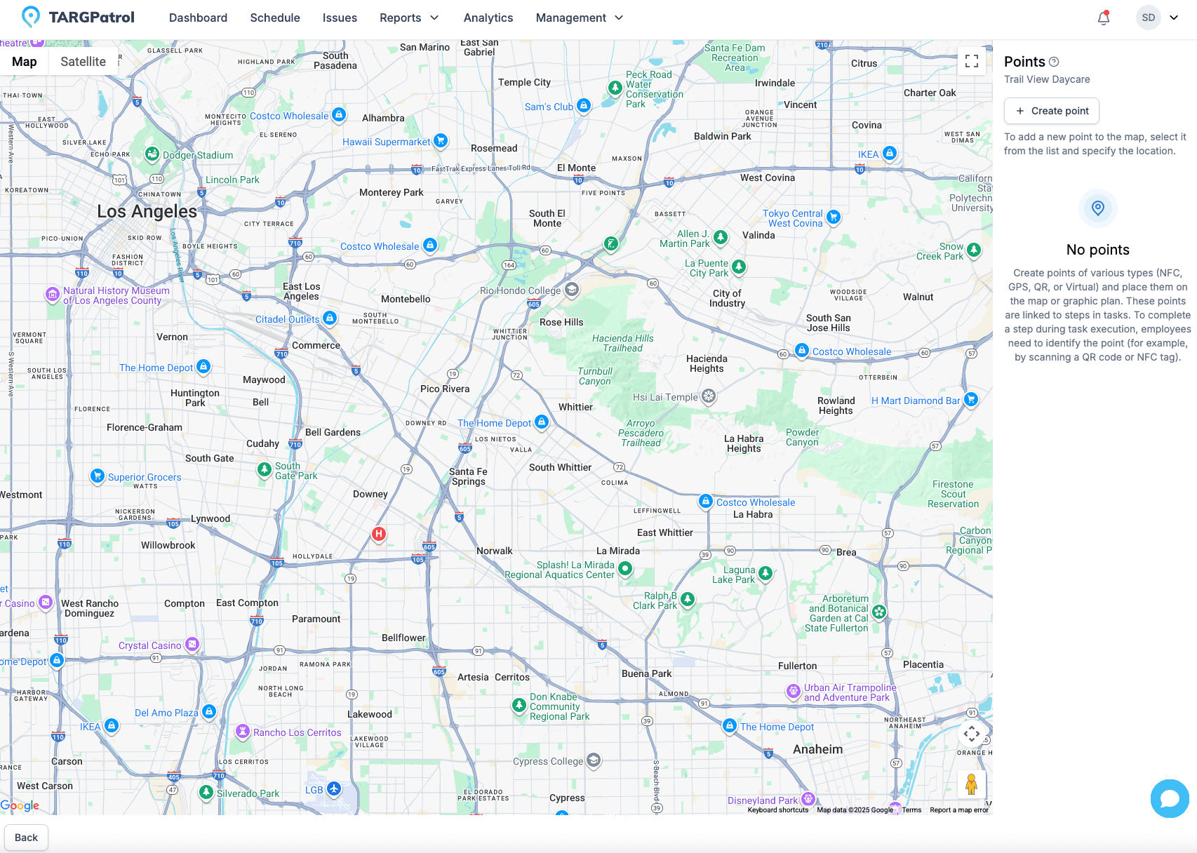 Locations map