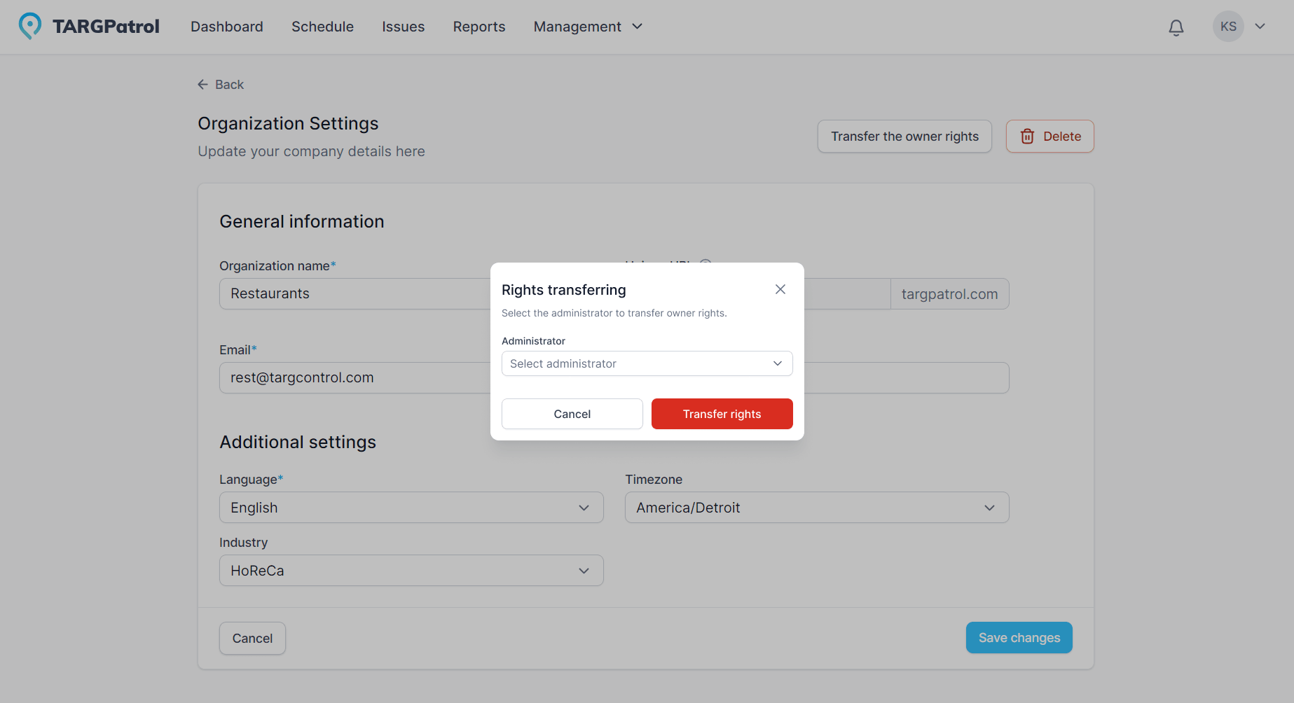 Deleting an Organization and Transferring Ownership